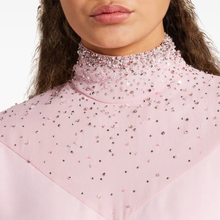 VERSACE Crystal embellished Silk Gown-4