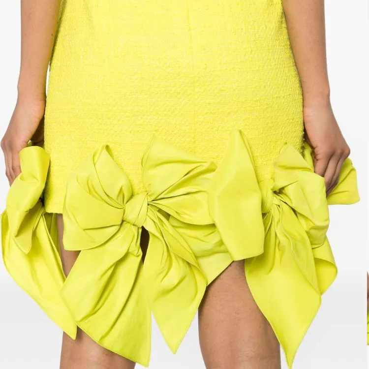 OSCAR DE LA RENTA SS24 Sleeveless Dress Women's Fluorescent Yellow-4