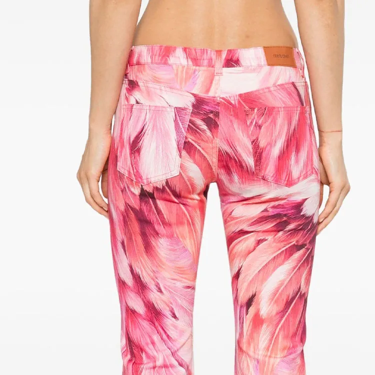 Roberto Cavalli Plumage print Flared Jeans-3