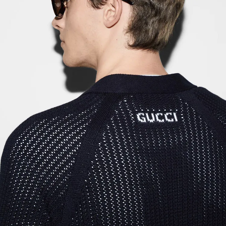 GUCCI Logo Embroidered Button Up Cardigan-7