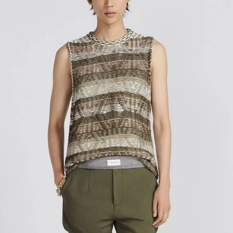 DIOR T Shirts Men Brown-2