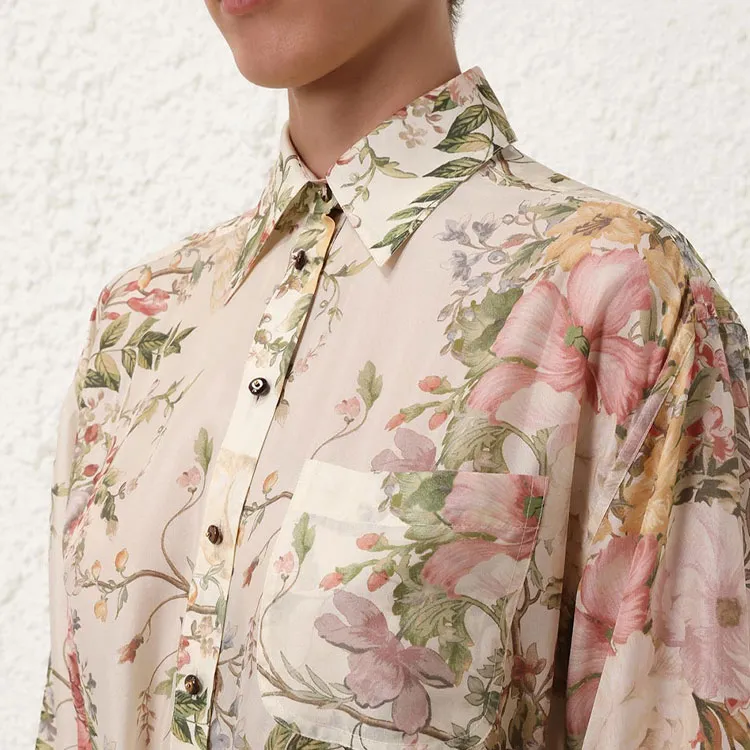 Zimmermann Waverly Floral Printed Shirt Playsuit-4