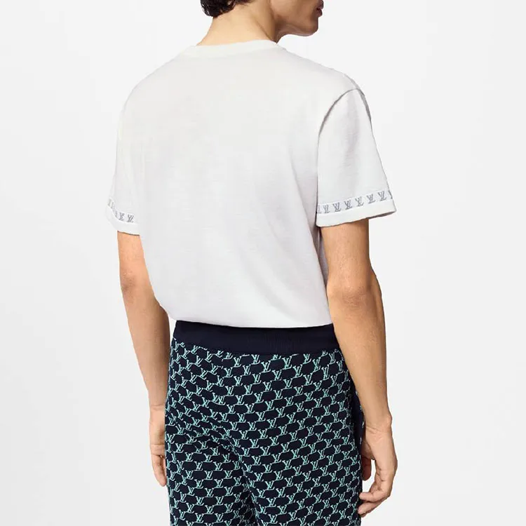 LOUIS VUITTON 1AGMIF Signature Short-Sleeved Cotton Crewneck-3