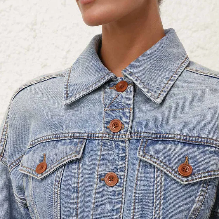 Zimmermann Cropped Denim Jacket-4