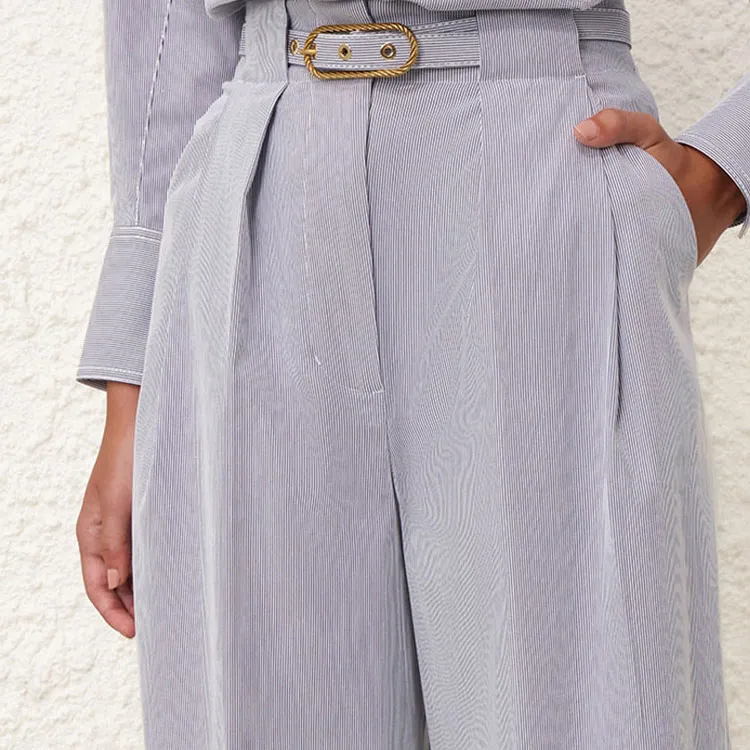 Zimmermann SS24 Casual Pants Women's Light Purple-4