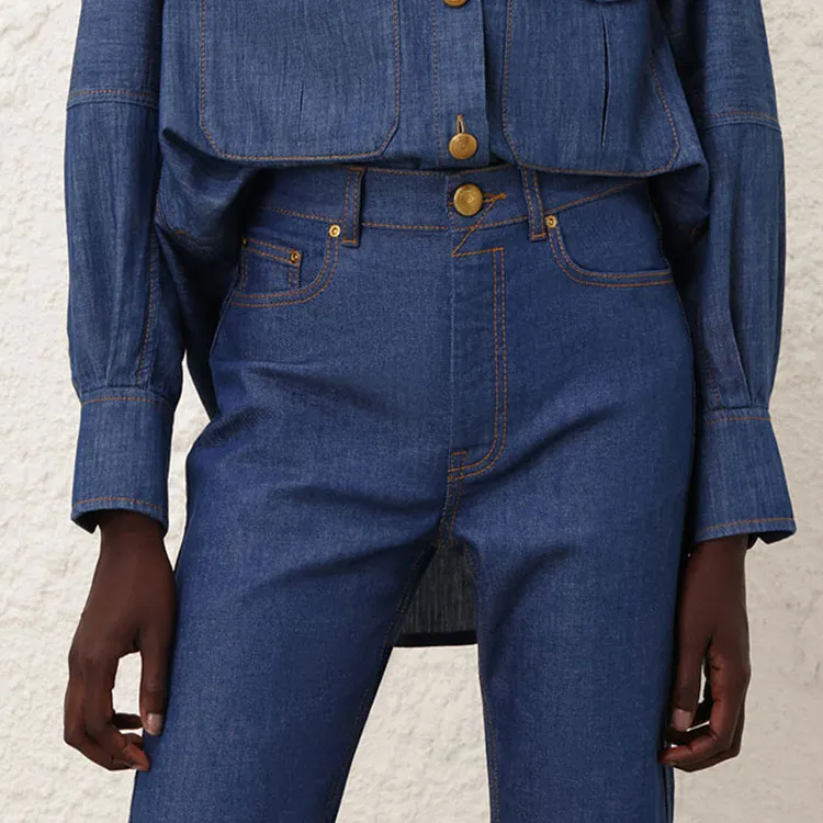 Zimmermann SS24 Jeans Women's Railroad Blue-4