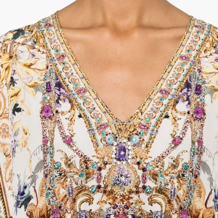 Camilla Slim Fit Kaftan W/ Split Palazzo Play Date-4