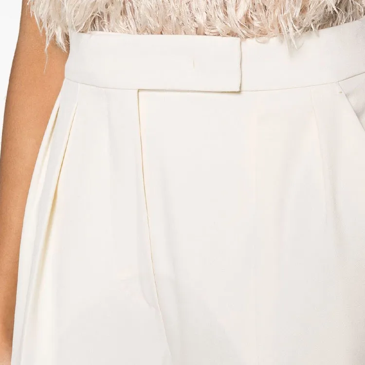 MaxMara High waist Wide leg Pleated Trousers-4