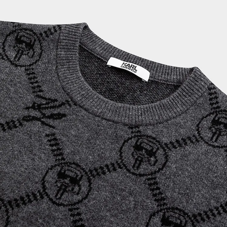 KARL LAGERFELD FW23 Sweater Men's Medium Gray-4