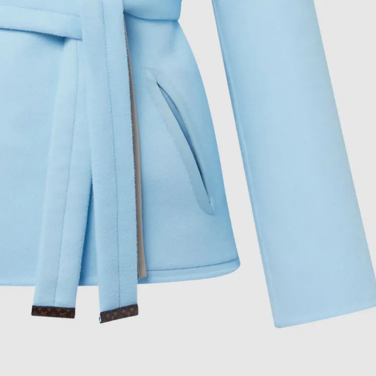 LOUIS VUITTON Reversible Signature Short Hooded Wrap Coat-4