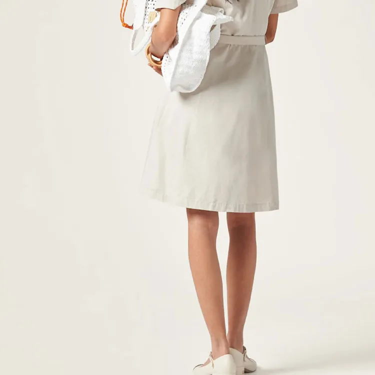 MIU MIU Logo-Patch Belted Shirt Dress-3