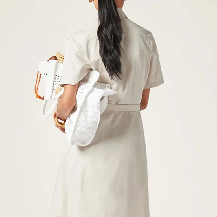 MIU MIU Logo-Patch Belted Shirt Dress-4