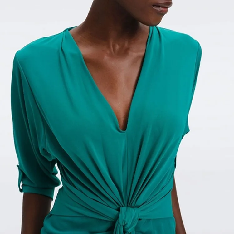 DVF Diane Von Furstenberg Long-Sleeved Dresses Women's Emerald Green-5