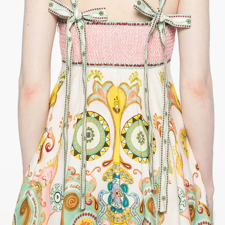 ALEMAIS Pinball Linen Midi Dress-4