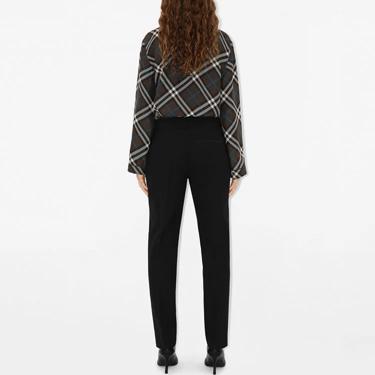 Burberry Check Pattern Buttoned Belted Shirt-1