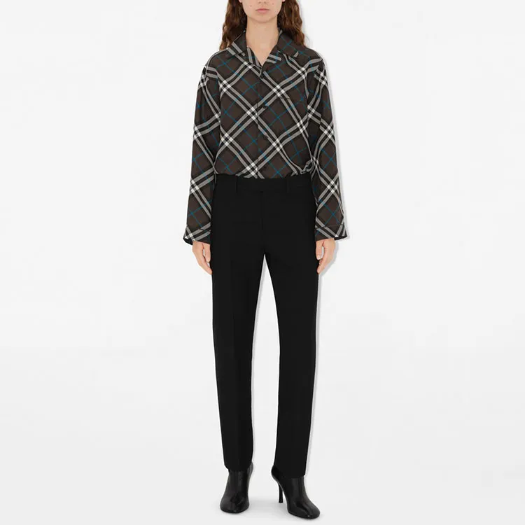Burberry Check Pattern Buttoned Belted Shirt-2