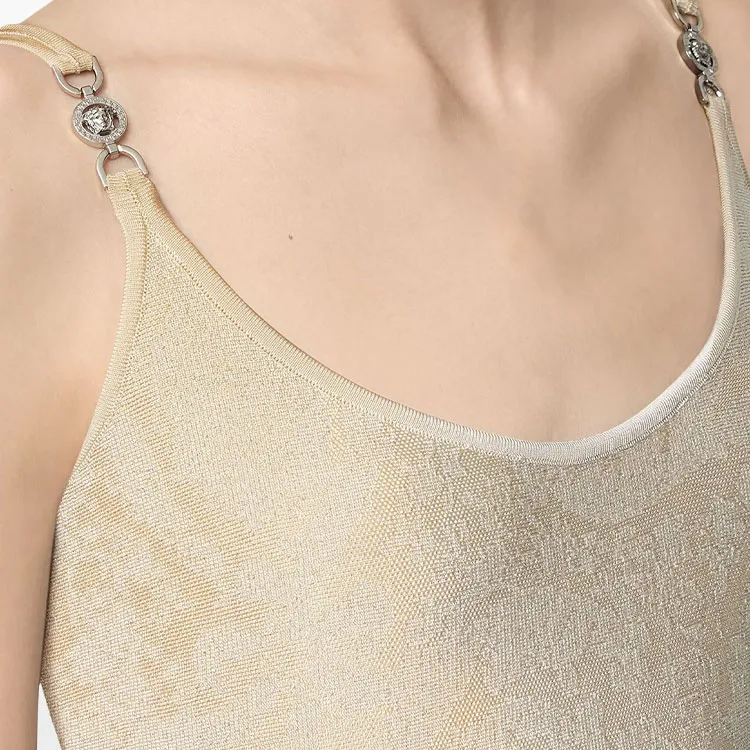 VERSACE Knit Dress 'Light Sand'-4