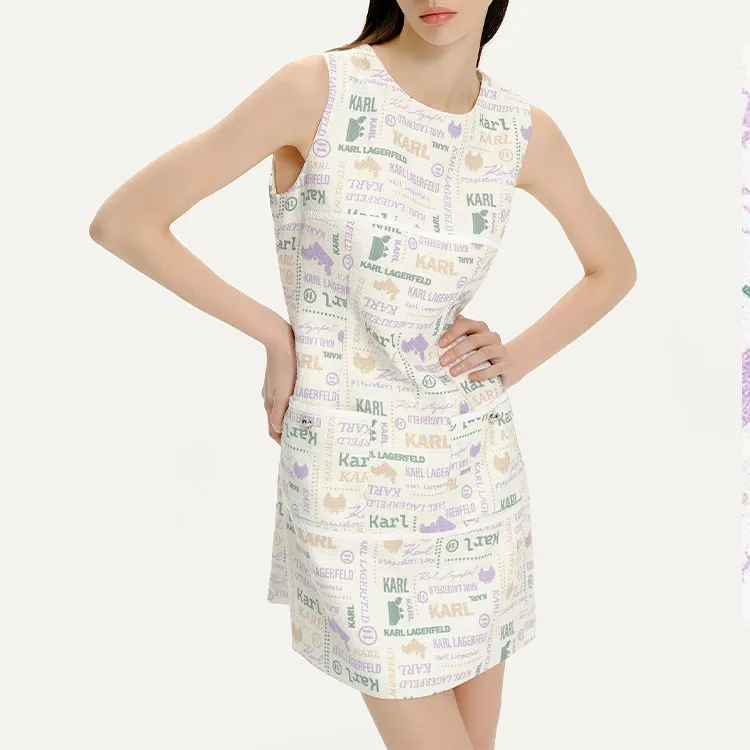 KARL LAGERFELD SS24 Sleeveless Dress Women's White-3