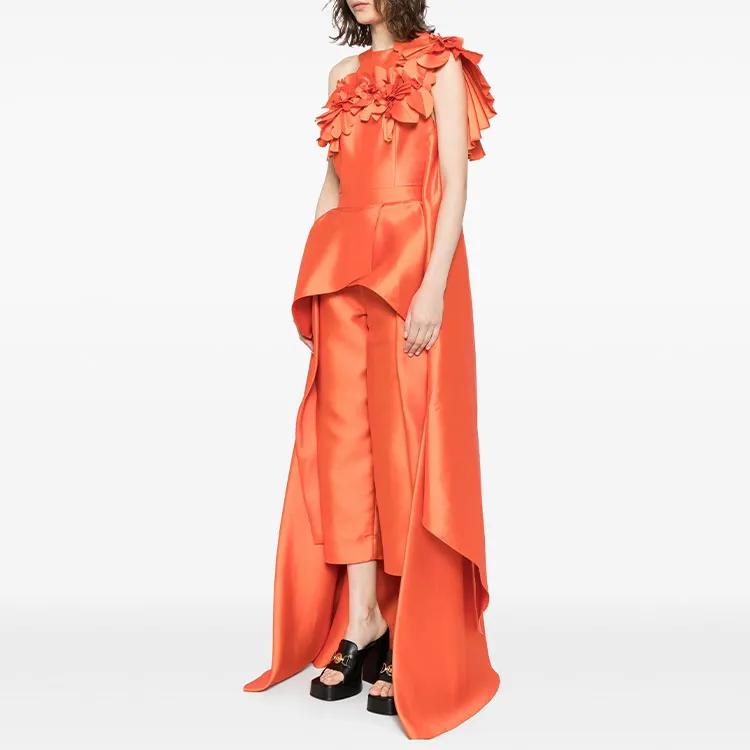 Saiid Kobeisy Mikado Jumpsuit With Asmmymetrical Cuts And Matching Embroidery-3