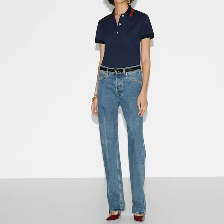 GUCCI Polo Shirts Women's Navy-3