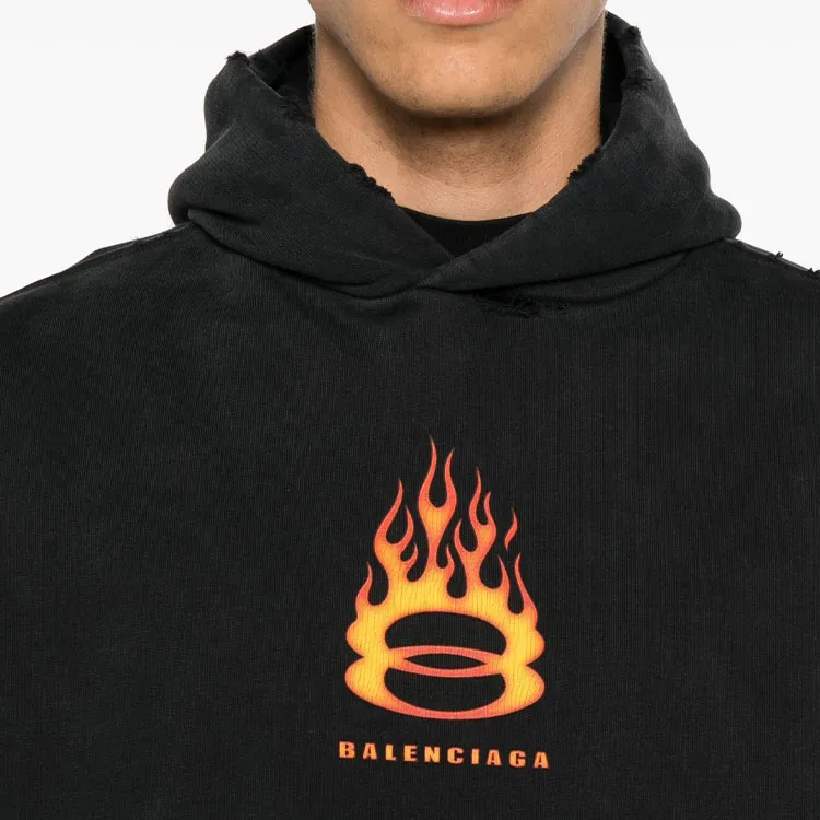 Balenciaga Logo Embroidered Hoodie-5