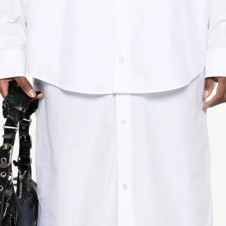 Balenciaga Embroidered logo Layered Shirt Dress-3