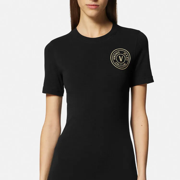VERSACE JEANS COUTURE Short Sleeved Dresses Women's Black-4