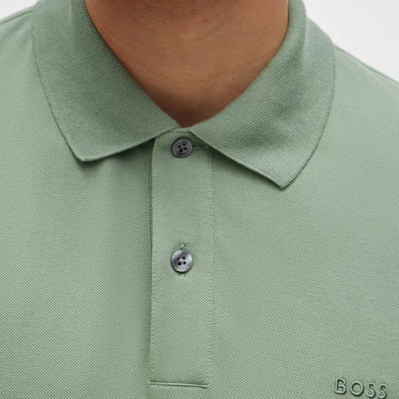 HUGO BOSS Logo embroidered Cotton Polo Shirt-4