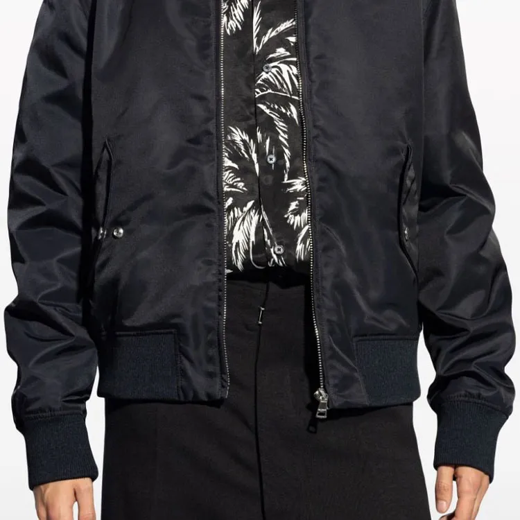 BALMAIN Logo Embroidered Zip Up Bomber Jacket-4