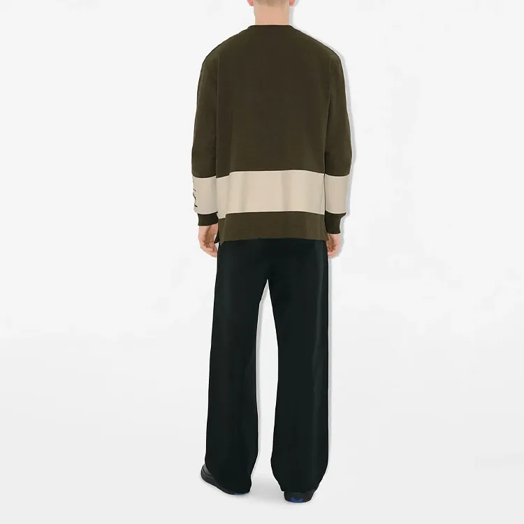 Burberry Logo Printed Striped Crewneck Sweatshirt-2