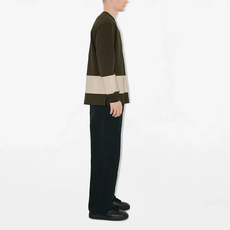 Burberry Logo Printed Striped Crewneck Sweatshirt-3