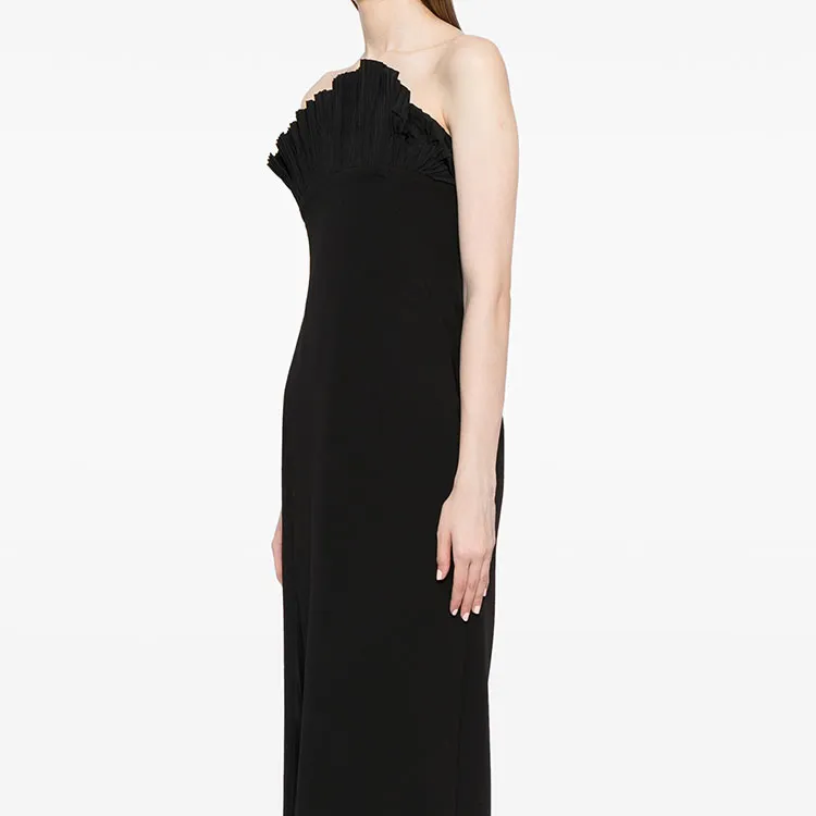Marchesa Notte Pleat-detail Strapless Gown-3