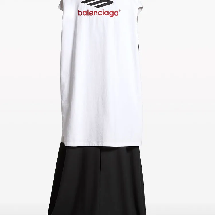 Balenciaga Sleeveless Dress Loose Fit Style Women's White-5