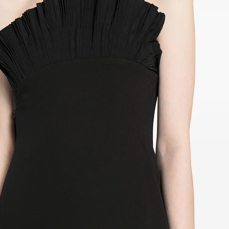 Marchesa Notte Pleat-detail Strapless Gown-2