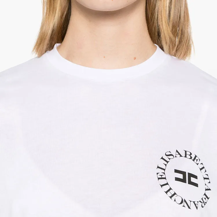 Elisabetta Franchi Cropped Logo print T shirt-4