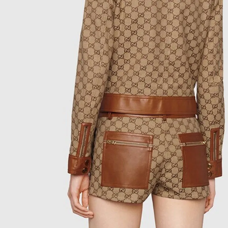 GUCCI GG canvas Leather trim Jacket-5