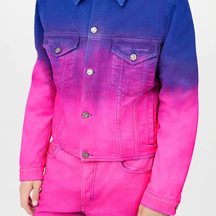 LOUIS VUITTON Cropped Gradient Denim Jacket-3