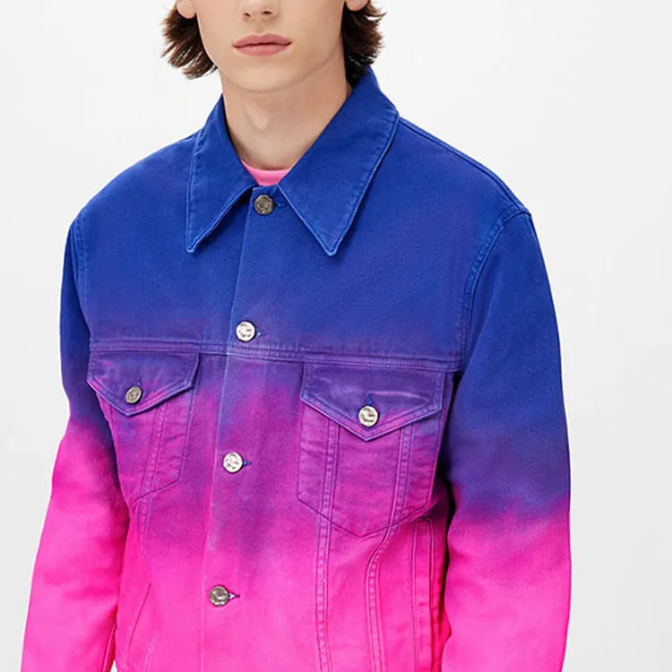 LOUIS VUITTON Cropped Gradient Denim Jacket-5