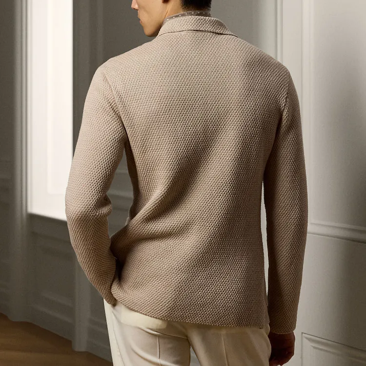 Ralph Lauren Purple Label Textured Long-sleeve Cardigan Blazer-3