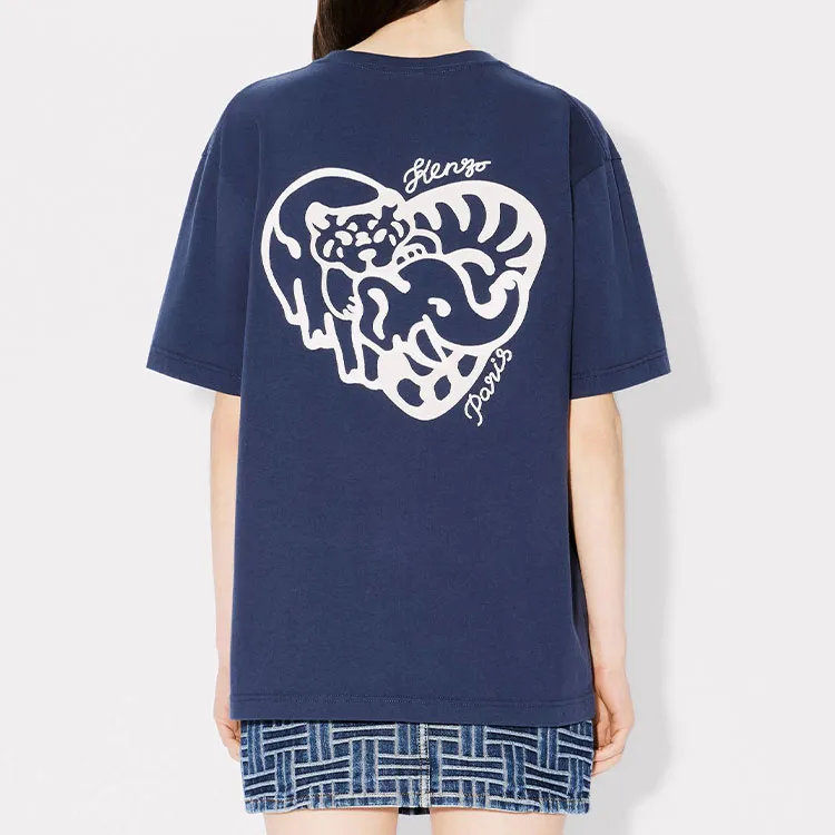 KENZO Heart Embroidered Oversized T Shirt-7