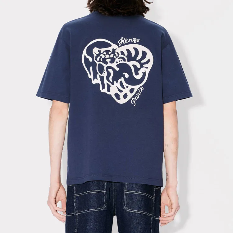 KENZO Heart Embroidered Oversized T Shirt-6