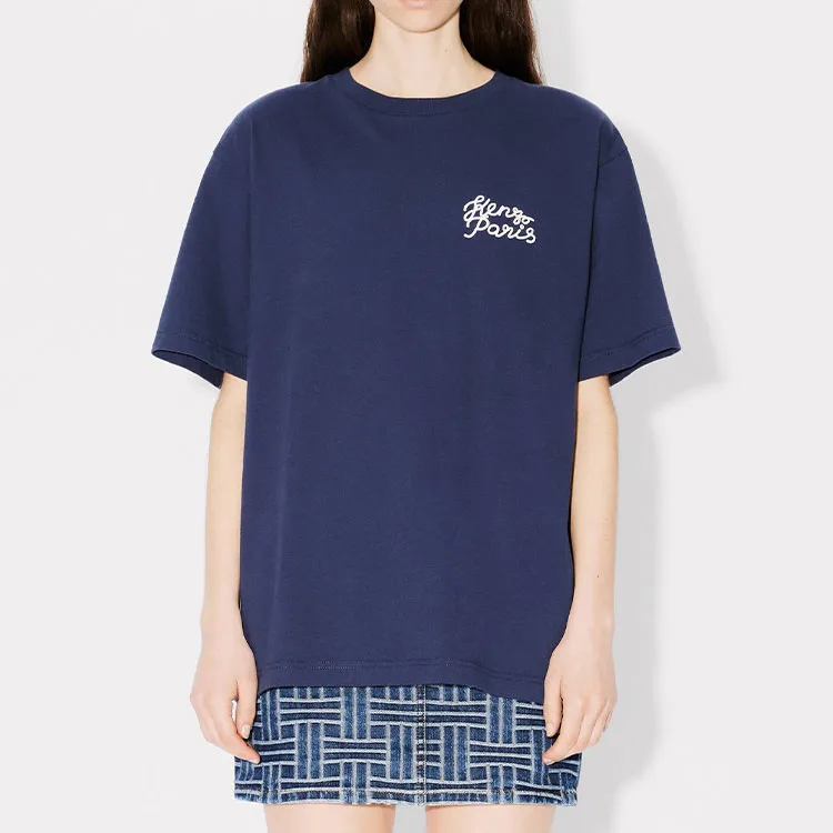 KENZO Heart Embroidered Oversized T Shirt-5