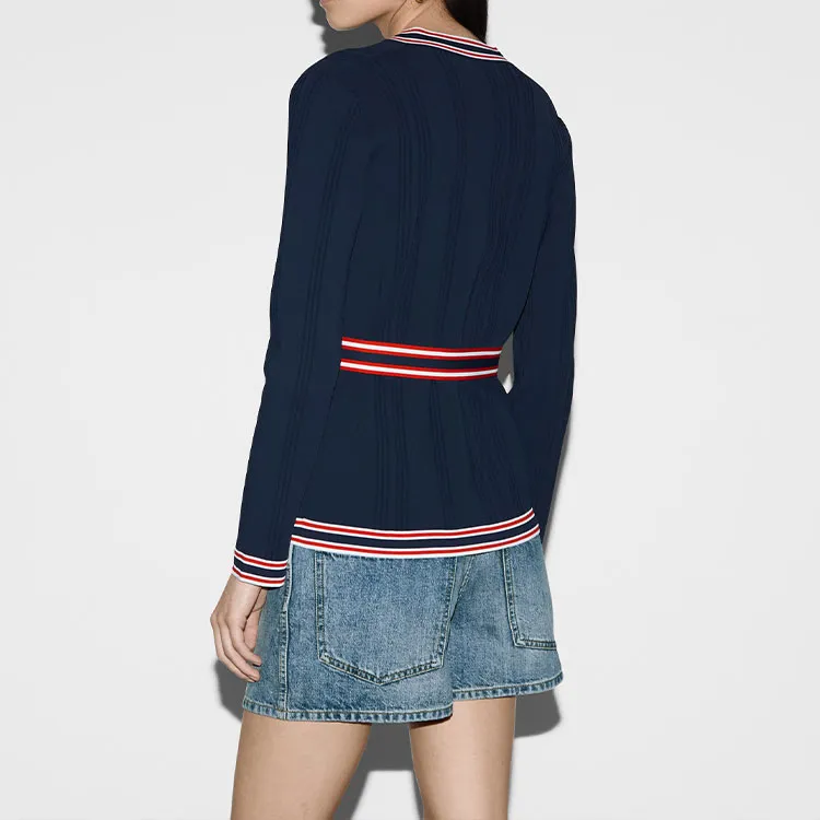 GUCCI Stripe trim Tied Cardigan-2