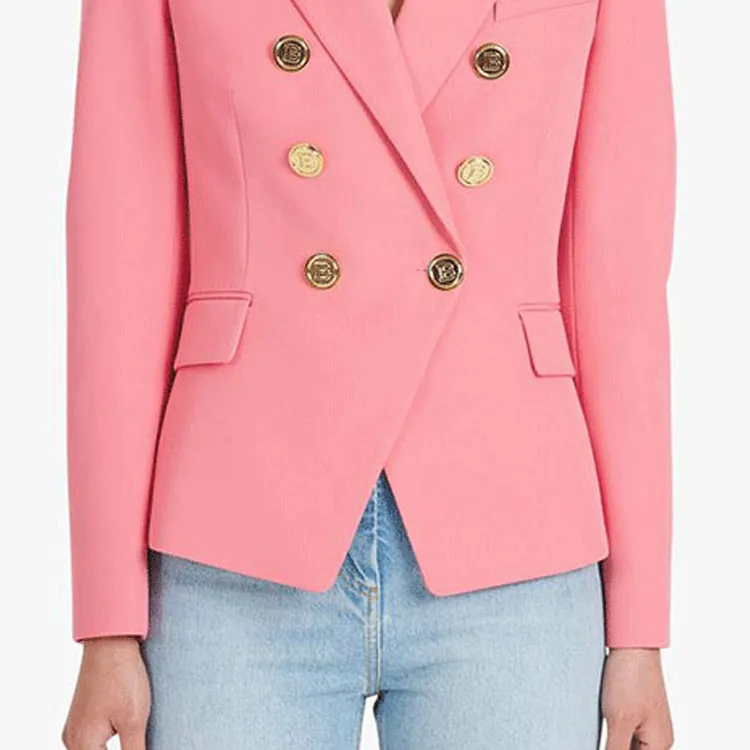 BALMAIN Business Suit Coat Women's Pink-4