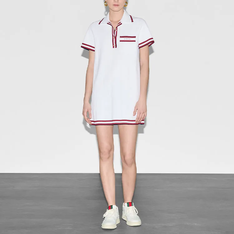 GUCCI SS24 Short Sleeved Dress Women's Ivory White-1