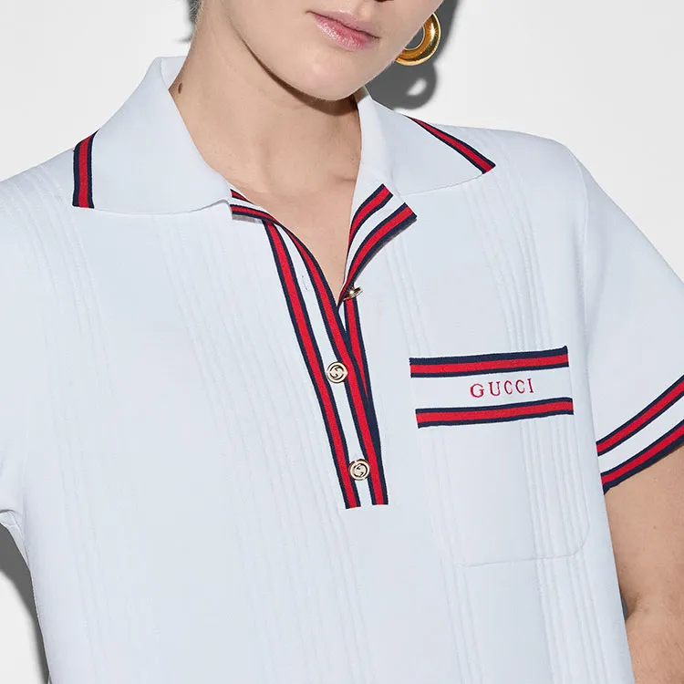 GUCCI SS24 Short Sleeved Dress Women's Ivory White-5