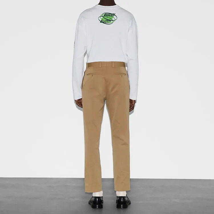 GUCCI Web Triband Gabardine Trousers-3