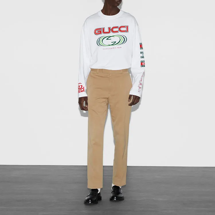 GUCCI Web Triband Gabardine Trousers-1