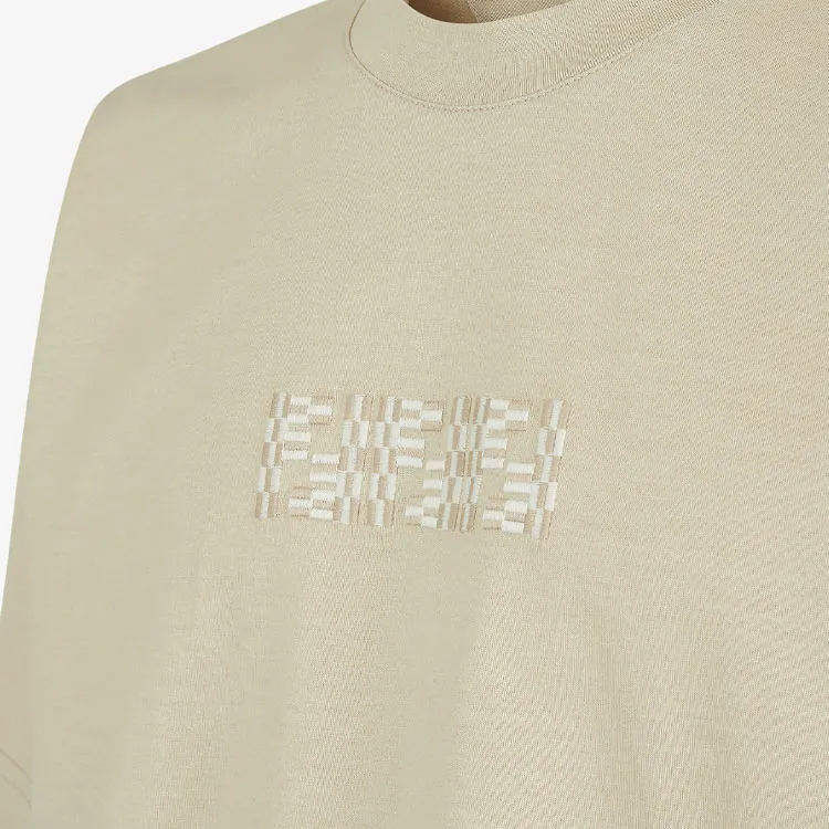 FENDI Logo Embelliished Crewneck T Shirt-2