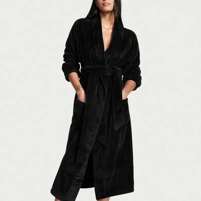 Victoria's Secret Bath Robes Women's Black-1